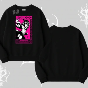 Biskilet Sweatshirt Heroic Anime Girl Japon Stil Grafik Baskılı