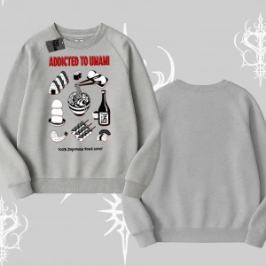 Biskilet Sweatshirt Japon Mutfağı Umami Temalı Baskılı