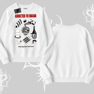 Biskilet Sweatshirt Japon Mutfağı Umami Temalı Baskılı
