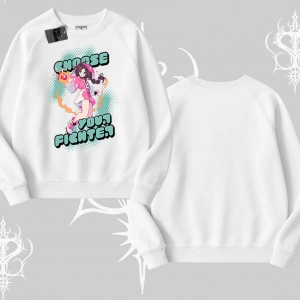 Biskilet Sweatshirt Oversize  Anime Kız Desenli Japon Stil