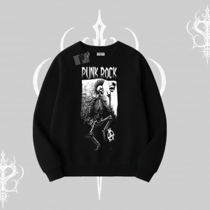 Biskilet Sweatshirt Punk Rock Chaos Skeleton Riot