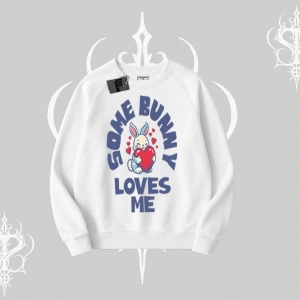 Biskilet Sweatshirt Sevimli Tavşan Some Bunny Loves Me Baskılı