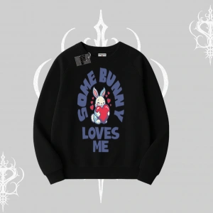 Biskilet Sweatshirt Sevimli Tavşan Some Bunny Loves Me Baskılı