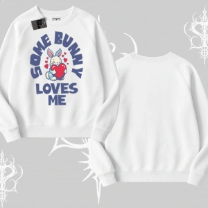 Biskilet Sweatshirt Sevimli Tavşan Some Bunny Loves Me Baskılı