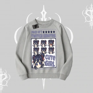 Biskilet Sweatshirt Twitch Emotes Cute Girl Anime Expression