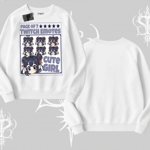 Biskilet Sweatshirt Twitch Emotes Cute Girl Anime Expression