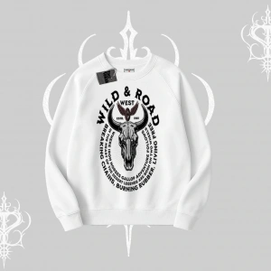 Biskilet Sweatshirt Wild & Road Western Skull Biker Street Culture