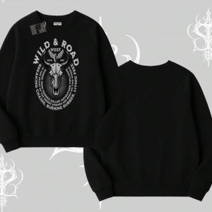 Biskilet Sweatshirt Wild & Road Western Skull Biker Street Culture