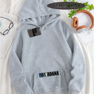 Biskilet Yaka Sweatshirt Beyaz 01 Adana Özel Tasarım Plaka Detaylı