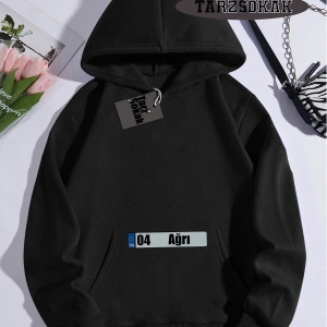 Biskilet Yaka Sweatshirt Beyaz 04 Ağrı Özel Tasarım Plaka Detaylı