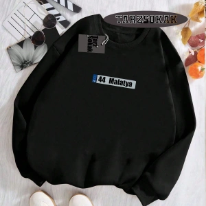 Biskilet Yaka Sweatshirt Beyaz 44 Malatya Özel Tasarım Plaka Detaylı