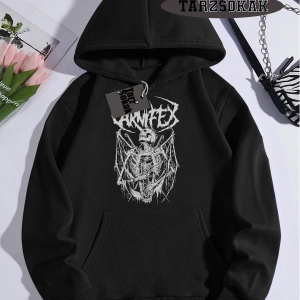 Biskilet Yaka Sweatshirt Beyaz Carnifex Özel Tasarım