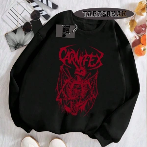 Biskilet Yaka Sweatshirt Beyaz Carnifex Özel Tasarım