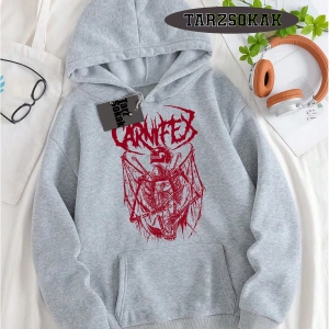 Biskilet Yaka Sweatshirt Beyaz Carnifex Özel Tasarım
