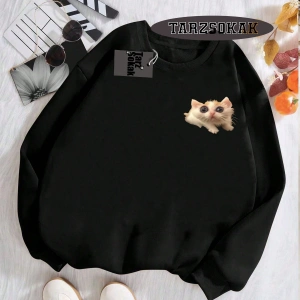 Biskilet Yaka Sweatshirt Beyaz EL GATO Özel Tasarım