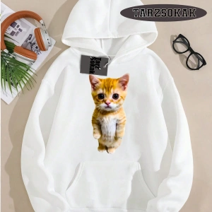Biskilet Yaka Sweatshirt Beyaz EL GATO Özel Tasarım