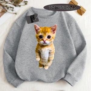 Biskilet Yaka Sweatshirt Beyaz EL GATO Özel Tasarım