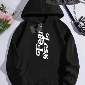 Biskilet Yaka Sweatshirt Beyaz Fear Less Özel Tasarım