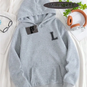 Biskilet Yaka Sweatshirt Beyaz L HARFİ İSME Özel Tasarım