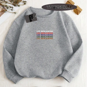 Biskilet Yaka Sweatshirt Beyaz LESBENJAMİNSS Özel Tasarım