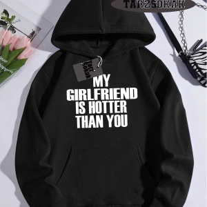 Biskilet Yaka Sweatshirt Beyaz My Girlfriend Özel Tasarım