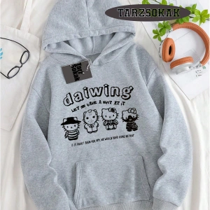Biskilet Yaka Sweatshirt Beyaz Sanrio Hello Kitty Özel Tasarım