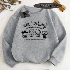 Biskilet Yaka Sweatshirt Beyaz Sanrio Hello Kitty Özel Tasarım