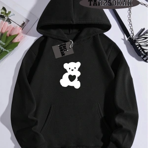 Biskilet Yaka Sweatshirt Beyaz TATLI AYI Özel Tasarım