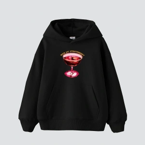 Bite My Strawberry Baskılı Oversize Unisex Premium Beyaz