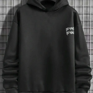 Black Sokak Beyaz No Pain No Gain Baskılı Oversize Kapüşonlu Sweatshirt