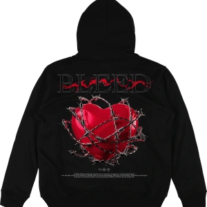 Bleed Oversize Unisex Kapüşonlu Sweatshirt Hoodie Siyah