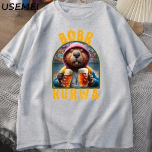 Bóbr Kurwa Gladyatör T Shirt Erkekler Kadınlar için Romanın Zafer Grafik T-Shirt Bober Beave 2833