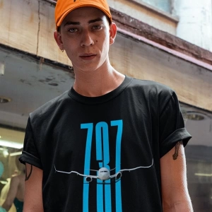 Boeing 737 Siyah T-shirt