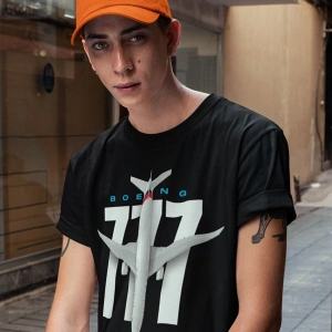 Boeing 777-300 Siyah T-shirt
