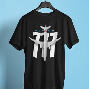 Boeing 777-300 Siyah T-shirt