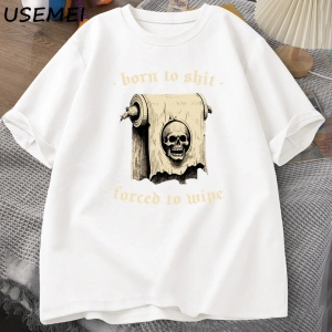 Bok doğan T Shirt erkekler komik grafik kafatası T Shirt silmek zorunda nedensel O boyun kısa 2894