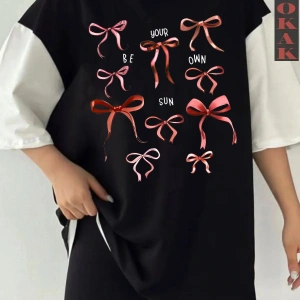 BOL FİYONKLU Siyah Oversize Çift Renk