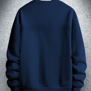 Bol Kesim Erkek Sıcak Astarlı Sweatshirt Harf Baskılı