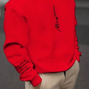 Bol Kesim Erkek Yuvarlak Yakalı Sweatshirt Slogan Baskılı