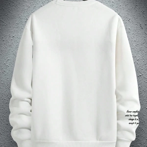 Bol Kesim Erkek Yuvarlak Yakalı Sweatshirt Slogan Baskılı