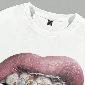 Bol Kesim Sokak Retro Tarzı Yaratıcı Ruj, Melek, Madonna Yağlıboya Siyah Dü