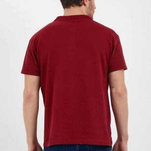 Bordo Dar/slim Fitt Polo Yaka Tshirt