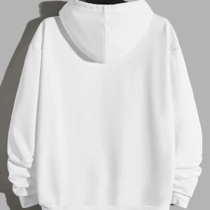 BOSTON Renkli Oversize Kapüşonlu Sweatshirt Beyaz