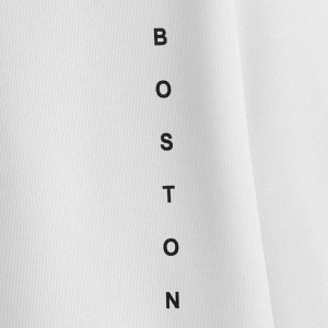BOSTON Renkli Oversize Kapüşonlu Sweatshirt Beyaz