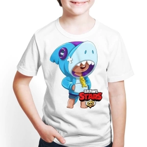 Brawl Stars - Leon - Dijital Baskılı Erkek Çocuk Beyaz T-shirt E-01