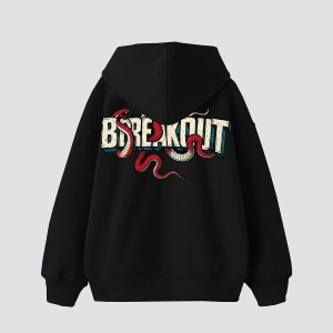 Breakout Baskılı Oversize Unisex Beyaz