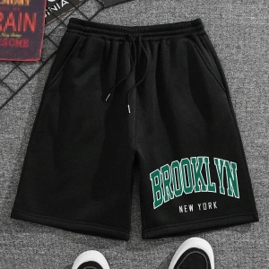 Brooklyn Baskılı Rahat kalıp Unisex Şort