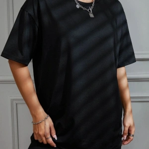 Brooklyn Slogan Baskılı Gazete Desenli Oversize