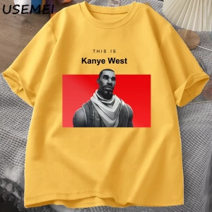 Bu kanyenin batı T Shirt nedensel pamuk kısa kollu Teekomik kanyenin Vintage T Shir 2845