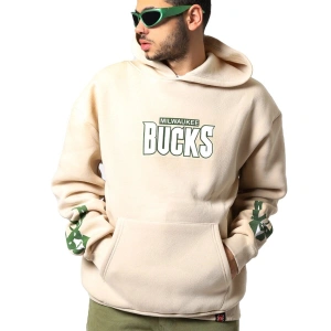 Bucks Sırt Baskılı Bej Oversize Unisex